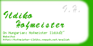 ildiko hofmeister business card